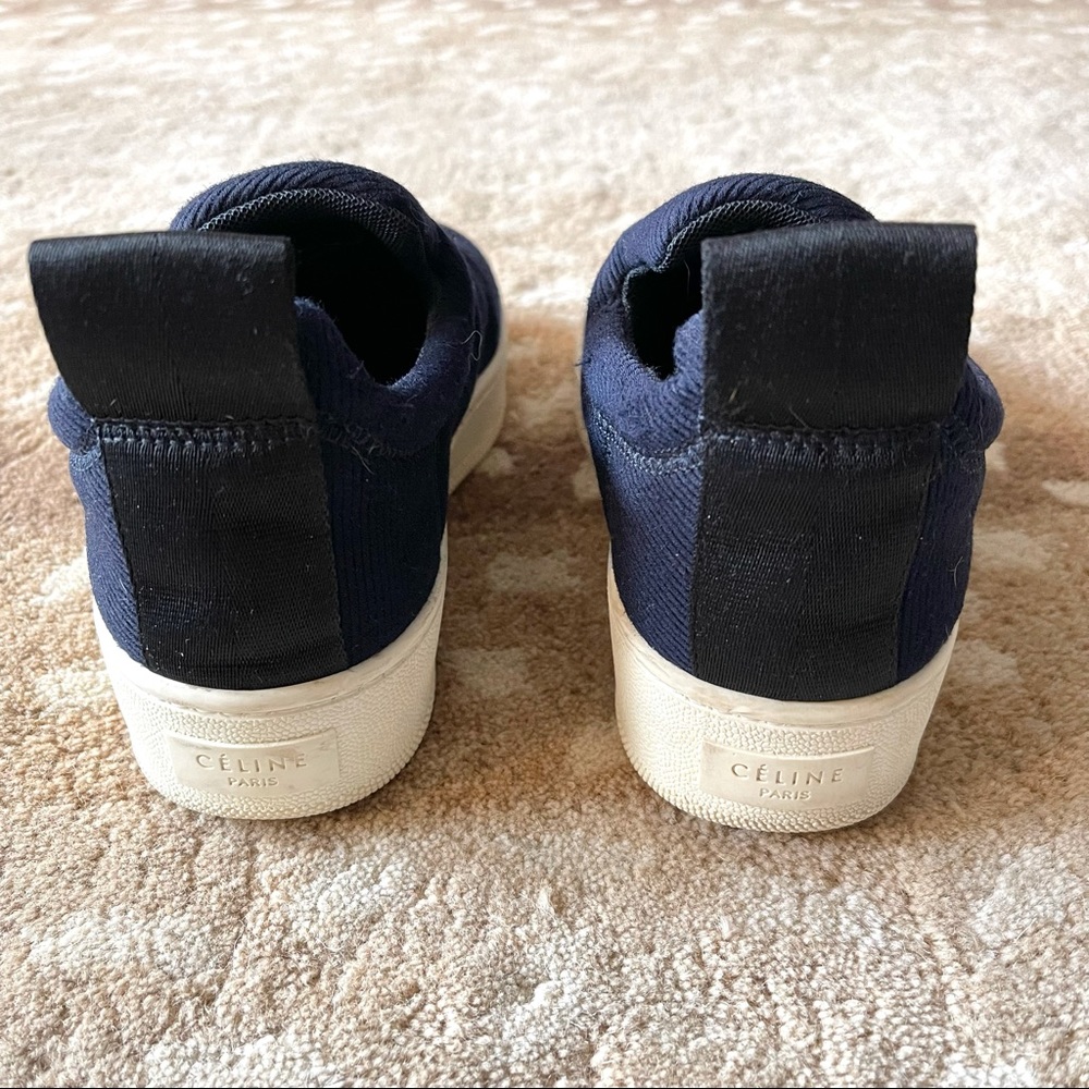 Céline Pull On Sneakers In Navy Jacquard Size 37 - Picture 4 of 13